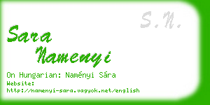 sara namenyi business card
