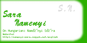 sara namenyi business card